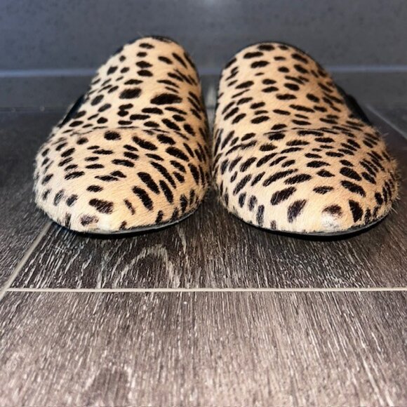 Jenni Kayne Pony Hair Mule Womens 39 /9 US Cheetah Slip On Point Toe Flat - Picture 10 of 10